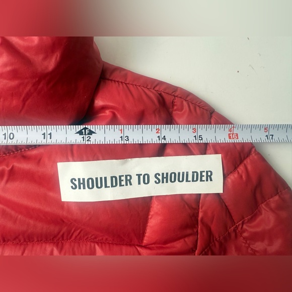 Calvin Klein Down Puffer Jacket Womens Size S Red Full Zip Packable LTWT FLAW - Picture 12 of 16